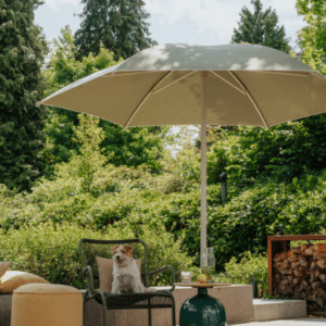 **NEW ARRIVAL** Umbrosa - Parasol Nata Plu Apio -  Rond 2.80m - Mât central - Limestone/Apio