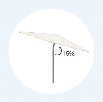 Umbrosa - Parasol Nata Carré 2x2m - Mât central - Black/Marble – Image 5