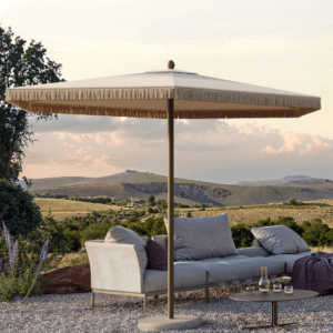 **NEW ARRIVAL** Umbrosa - Parasol Nata Zen Canvas - Rond 2.80m - Mât central - Limestone/Canvas
